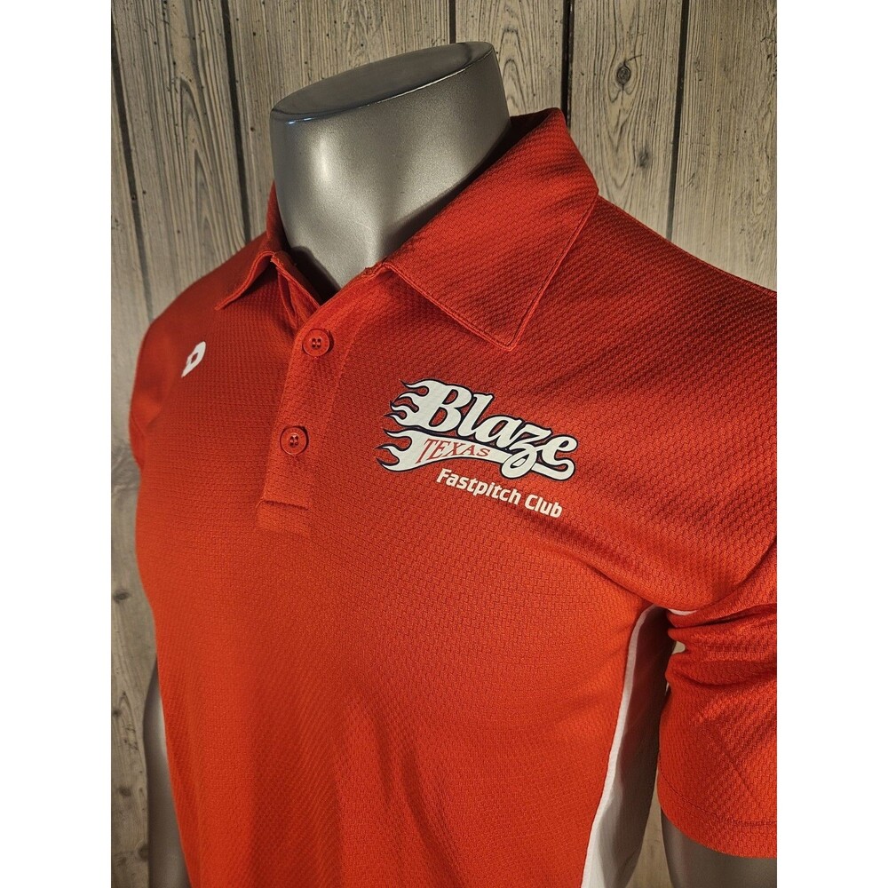 Demarini Texas Blaze Fastpitch Polo Shirt Red White Medium Softball #2